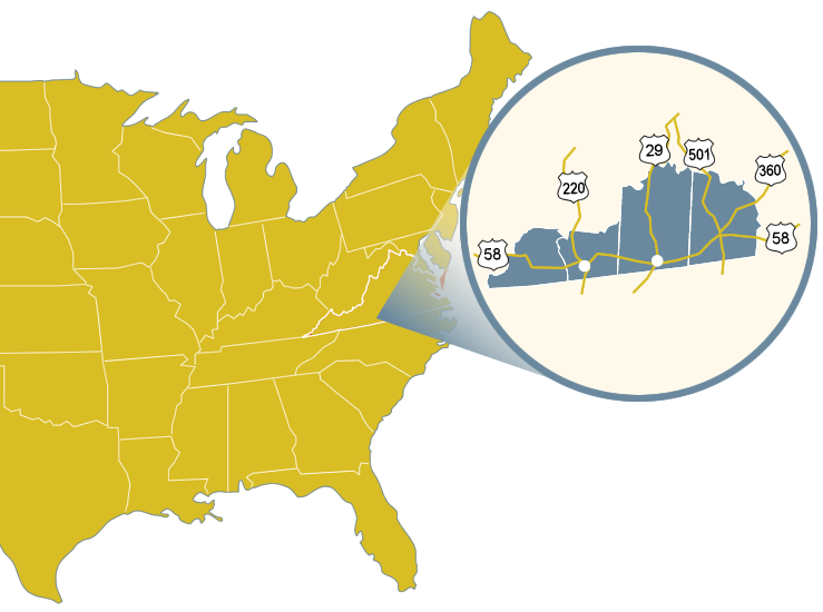 Southern Virginia Regional Alliance mid-atlantic location