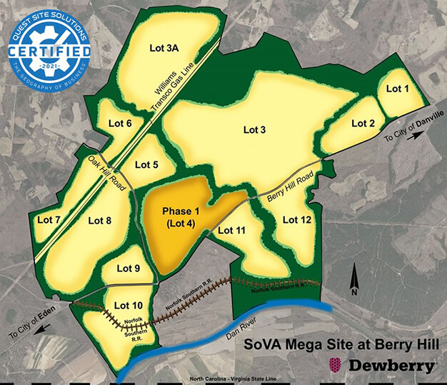map of SoVA Mega Site with Quest logo
